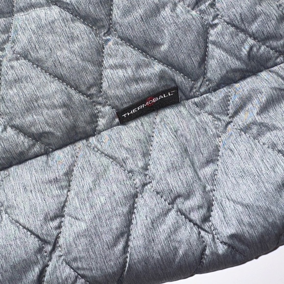 The North Face ThermoBall Parka Jacket Womens XS Gray Quilted Hooded Long Puffer - Picture 11 of 12